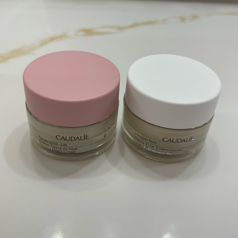 Caudalie Set: Resveratrol-Lift Night Cream & Vinoperfect Brightening Moisturizer